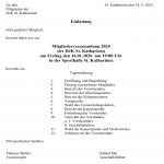 Einladung Jahreshauptversammlung 2025